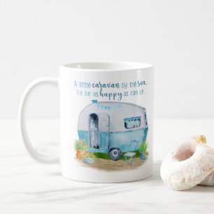 Husvagn för campare för gullig blåttvintage Ret Kaffemugg