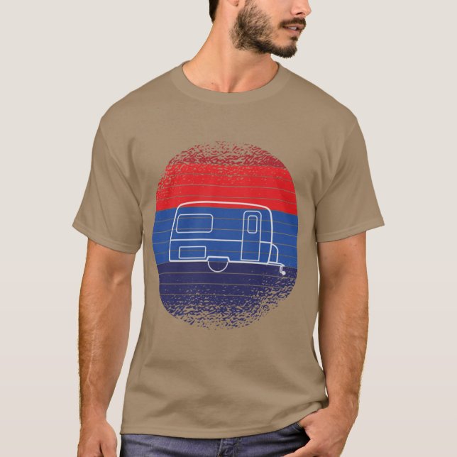 Husvagn oldschool retro t shirt (Framsida)