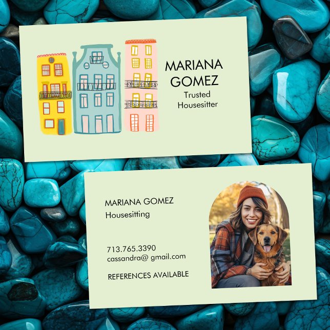 Husvakt Pet Sitting Husvakt Söt FOTO  Visitkort (House Sitting Pet Sitting Housesitter Cute PHOTO Business Card
)