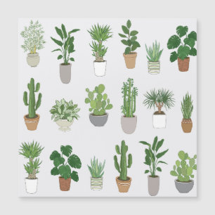 Husväxter, vintage doodle mönster