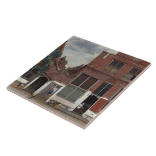 Husvy i Delft The Little Street Kakelplatta