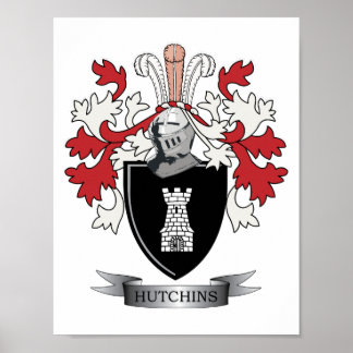 Hutchins Family Crest Jackar av Arm Poster