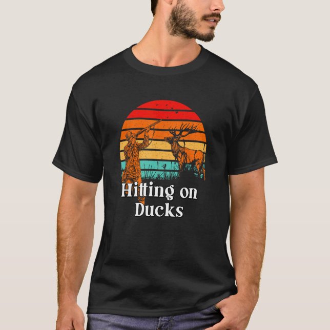 Hutning på Ankor Hunting Birds Hunter Birding Bowh T Shirt (Framsida)