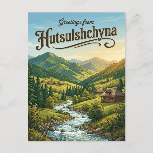 Hutsulshchyna nationalpark Ukraina Vykort (Framsida)