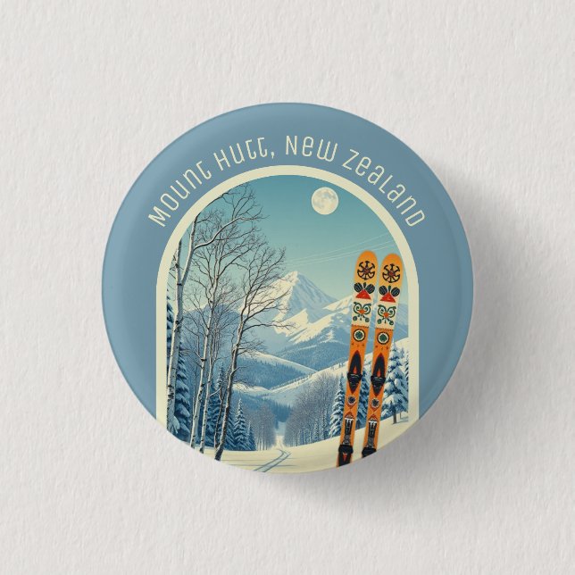 Hutt New Zealand ski resort souvenir Knapp (Framsida)