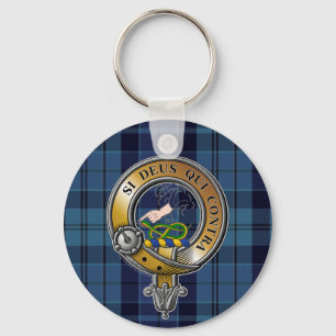 Hutton Tartan & Badge Nyckelring