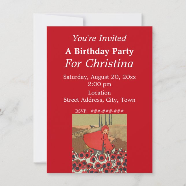 Huva för att fånga blommor vid röddags inbjudningar (Framsida)