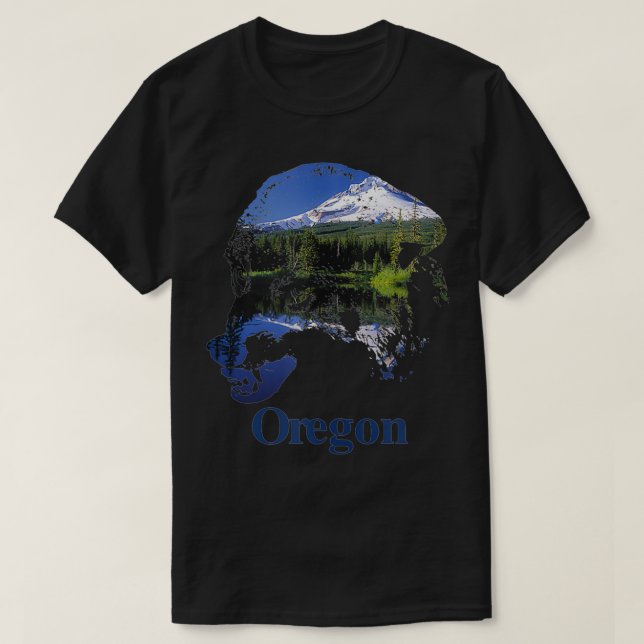 Huva för montering av Oregon State Varg Head T Shirt (Design framsida)