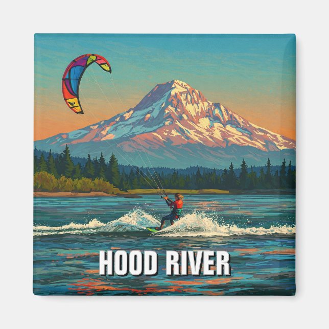 Huva River Kitesurfing Oregon Travel Magnet (Framsidan)