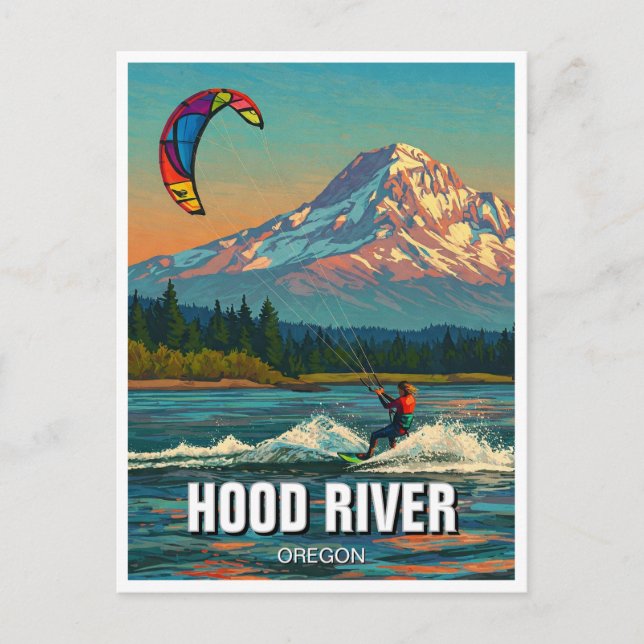 Huva River Kitesurfing Oregon Travel Vykort (Framsida)