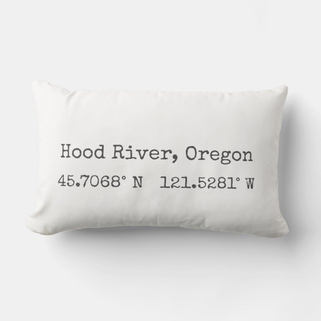 Huva River, Oregon Coordinates Lumbar Pillow Lumbarkudde (Framsida)