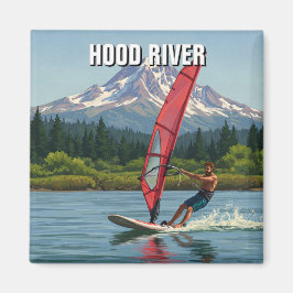 Huva River Windsurfing Oregon Travel Magnet