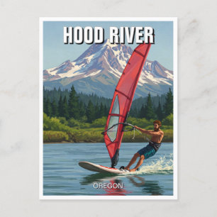 Huva River Windsurfing Oregon Travel Vykort