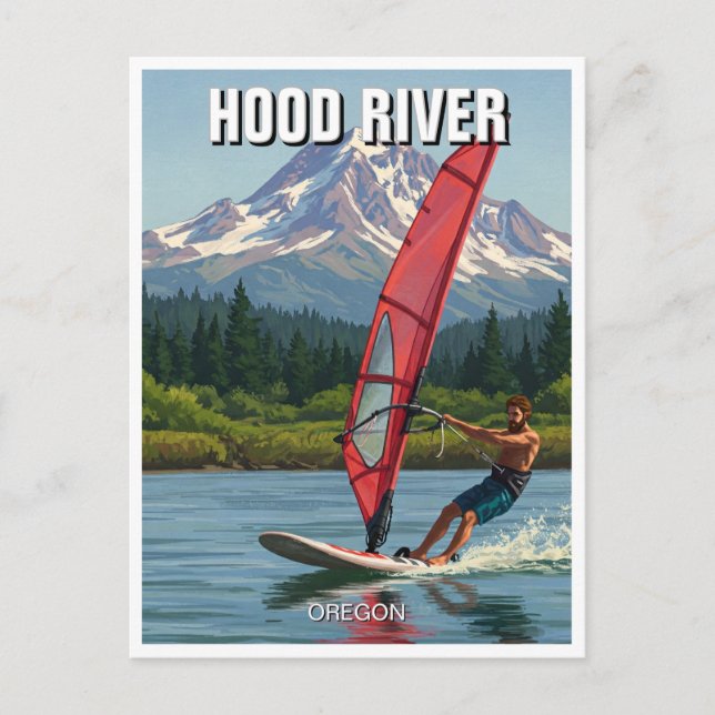 Huva River Windsurfing Oregon Travel Vykort (Framsida)