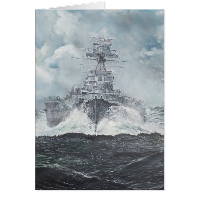 Huvahuvud för Bismarck 23rdMay 1941. 2014 Hälsningskort (Framsidan)