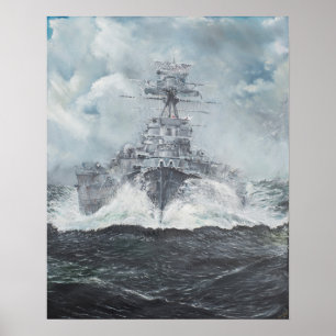 Huvahuvud för Bismarck 23rdMay 1941. 2014 Poster