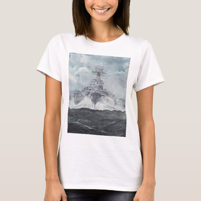 Huvahuvud för Bismarck 23rdMay 1941. 2014 Tee (Framsida)