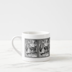 Huvan Black White Riding med Varg Forest Framed Espressomugg