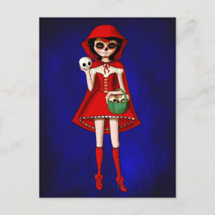 Huvan Day of the dead Red Riding Vykort