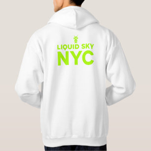 HUVAN LIQUID HIMMEL (grönt print) MED BACK-utskrif Hoodie