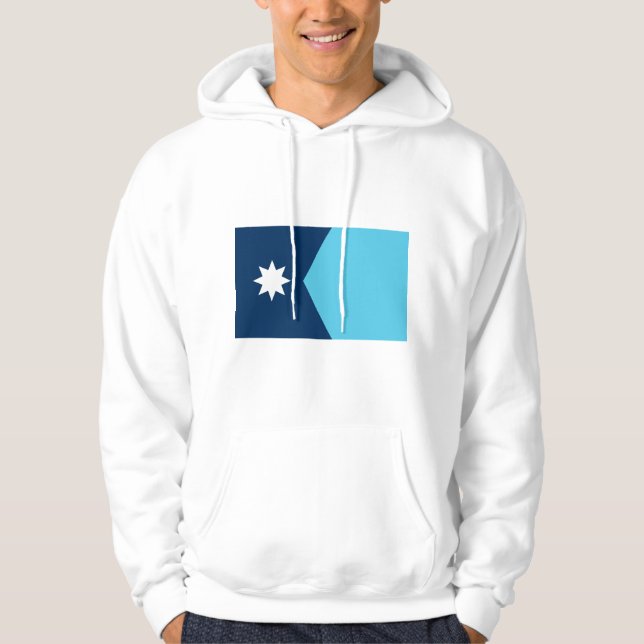Huvtröja med Minnesotas flagga, USA Hoodie (Framsida)