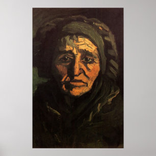 Huvud av bondkvinna med spetskrage av Vincent van Poster