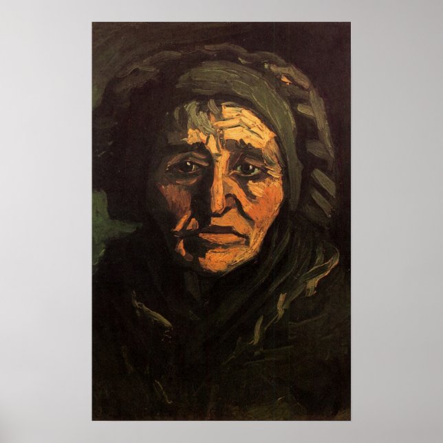 Huvud av bondkvinna med spetskrage av Vincent van  Poster (Framsidan)