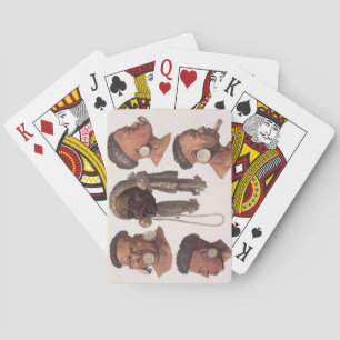 Huvud av Botocudos indier (färggravyr) Casinokort