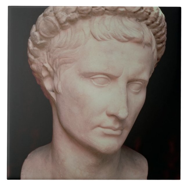 Huvud av Caesar Augustus Kakelplatta (Framsidan)