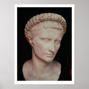 Huvud av Caesar Augustus Poster