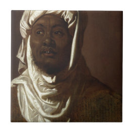 Huvud av en afrikansk man kakelplatta