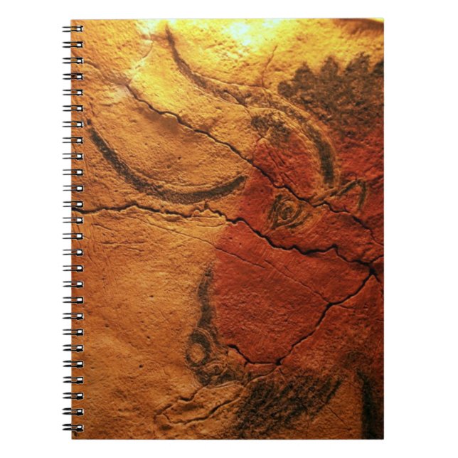 Huvud av en bisonAltamira grotta Anteckningsbok Med Spiral (Framsidan)