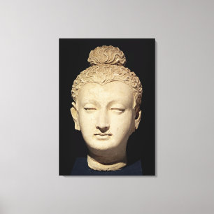 Huvud av en Buddha, Greco-Buddist stil Canvastryck