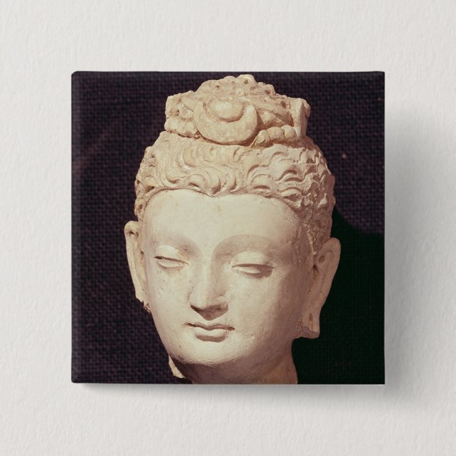 Huvud av en Buddha, Greco-Buddist stil Knapp (Framsida)