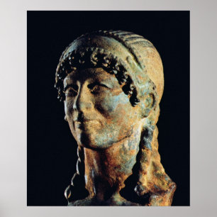Huvud av en Etruscan kvinna Poster