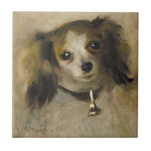 Huvud av en hund, 1870 (olja på kanfas) kakelplatta