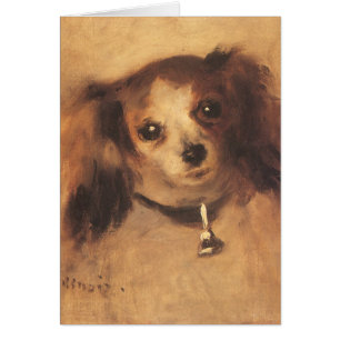 Huvud av en hund av Pierre Renoir, Vintage Fine Ar Hälsningskort