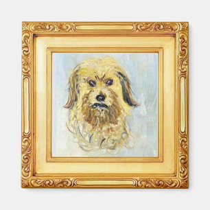 Huvud av en hund vid Claude Monet Magnet
