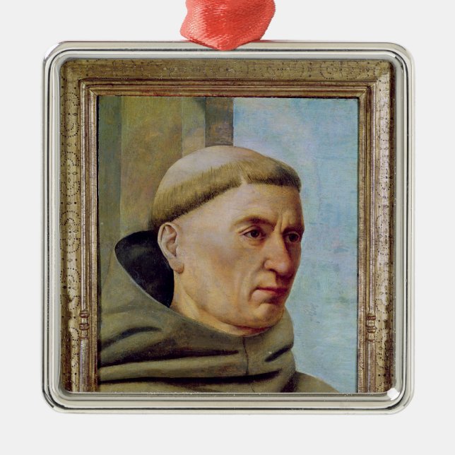 Huvud av en munk julgransprydnad metall (Framsidan)