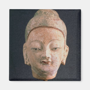 Huvud av en staty av Buddha, från Bezeklik Magnet