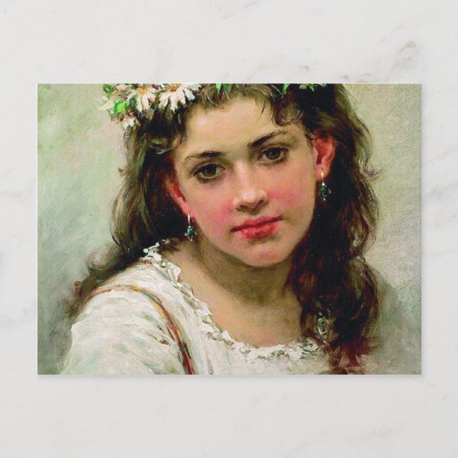 Huvud av flickan vykort (Framsida)