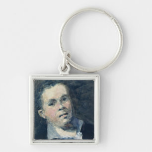 Huvud av Goya Fyrkantig Silverfärgad Nyckelring