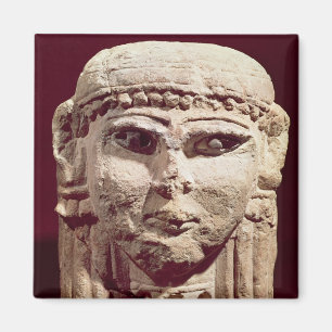 Huvud av gudinnan Ishtar, från Amman, Jordanien Magnet