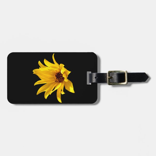 Huvud av gul prästkrage Helenium Bagagelapp (Horisontell Framsida)