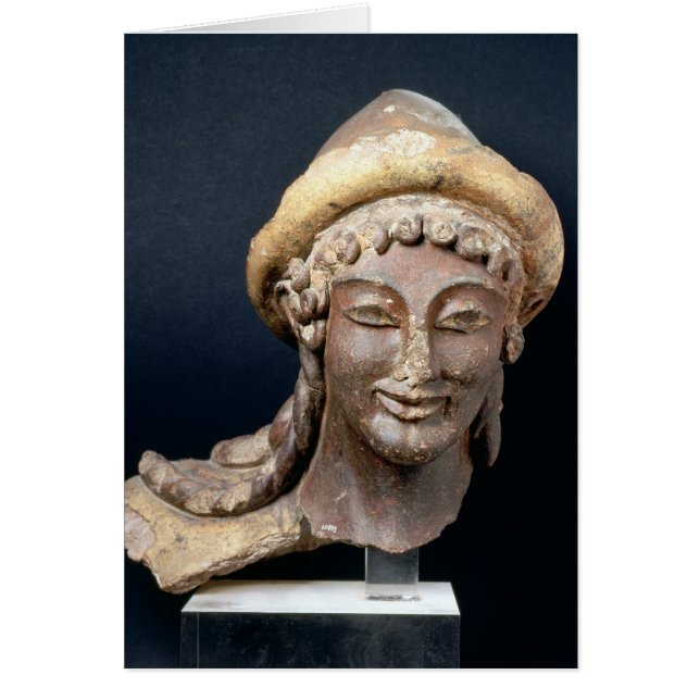 Huvud av Hermes som ha på sig pilos Hälsningskort (Framsidan)