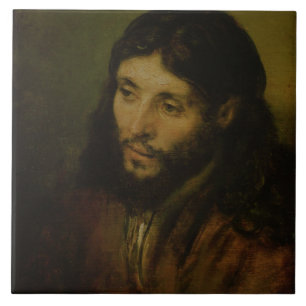 Huvud av Kristus, c.1648 (olja på kanfas) Kakelplatta