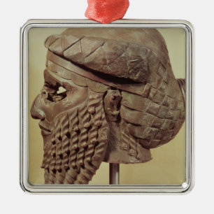Huvud av Sargon mig 2400-2200 BC Julgransprydnad Metall