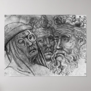 Huvud av tre manar, från det Vallardi album Poster
