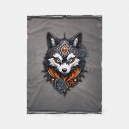 Huvud av varg, avslutat i djup, fleecefilt