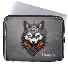 Huvud av varg, avslutat i djup, laptop fodral